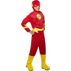 Boys Red Halloween DC Comics Deluxe Muscle Chest The Flash Child's‎ Costume